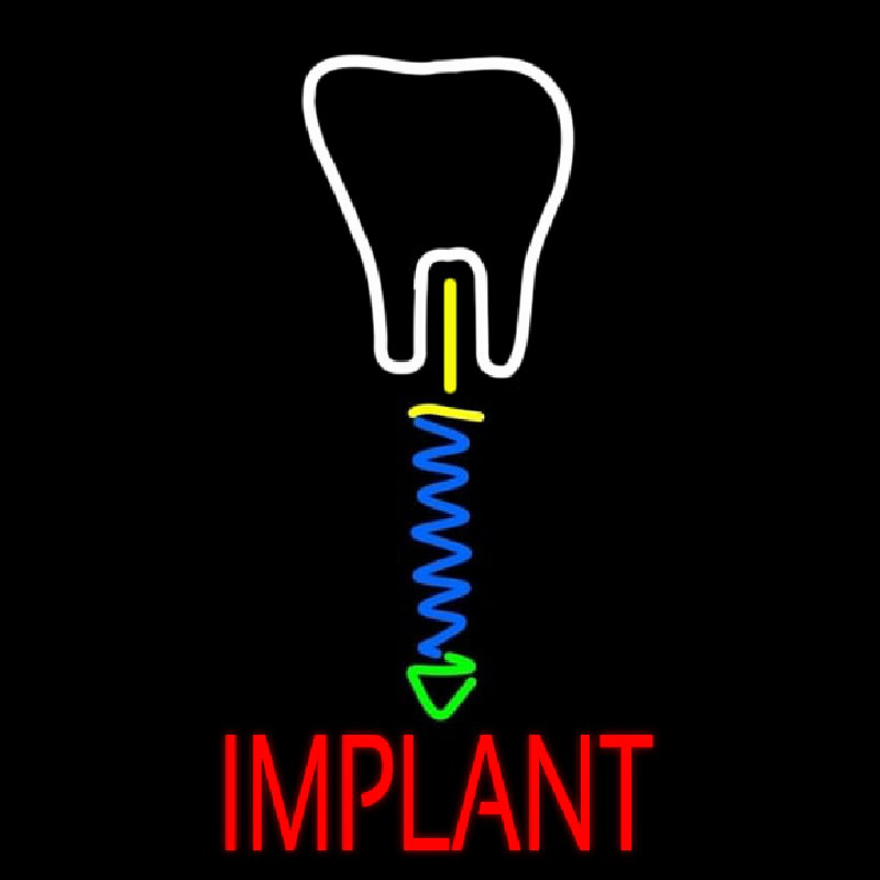 Tooth Implant With Logo Neontábla