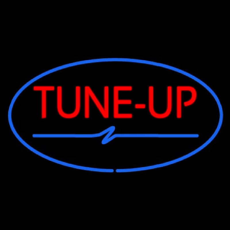 Tune Up Blue Oval Neontábla