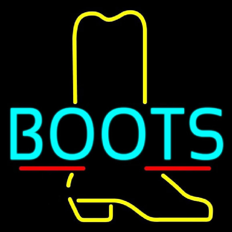 Turquoise Boots With Yellow Logo Neontábla