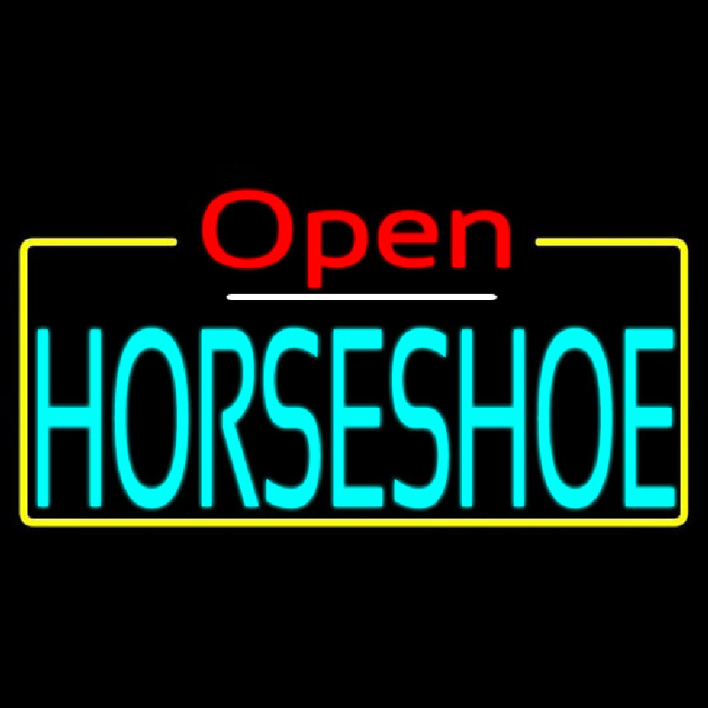 Turquoise Horseshoe Open Neontábla