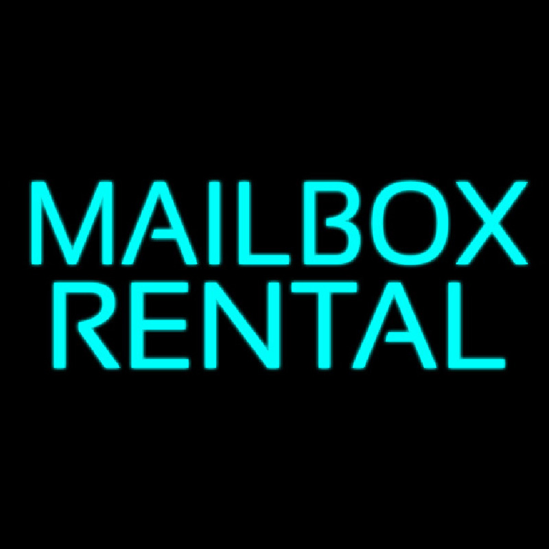 Turquoise Mailbo  Rental Block Neontábla