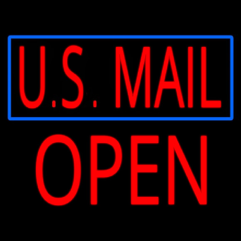 Us Mail Block Open Neontábla