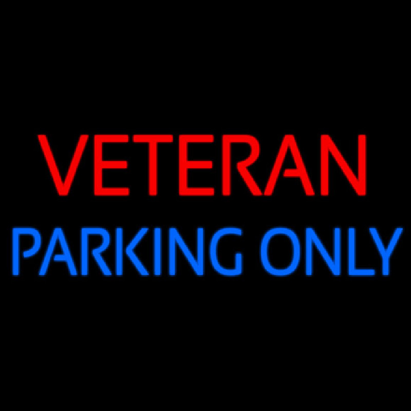 Veteran Parking Only Neontábla