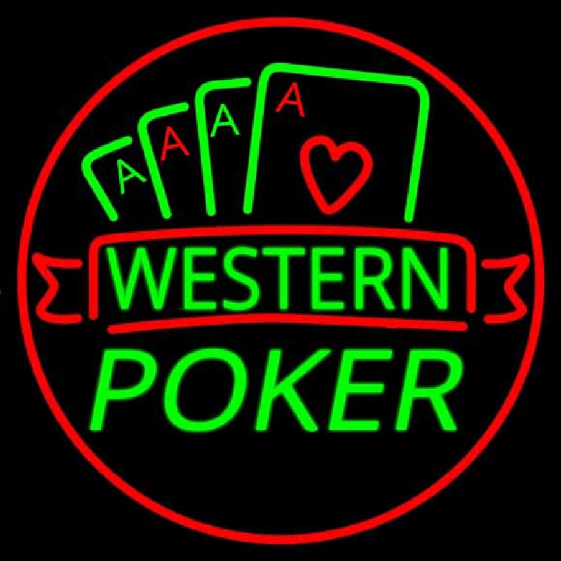 Western Poker 2 Neontábla