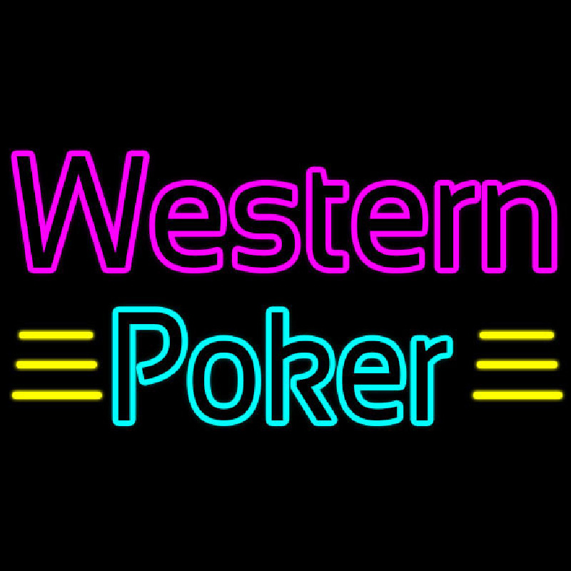 Western Poker 3 Neontábla