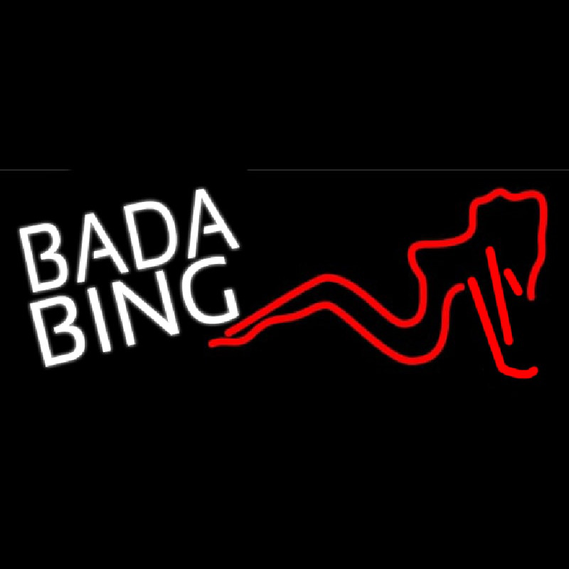 White Bada Bing Girl Neontábla