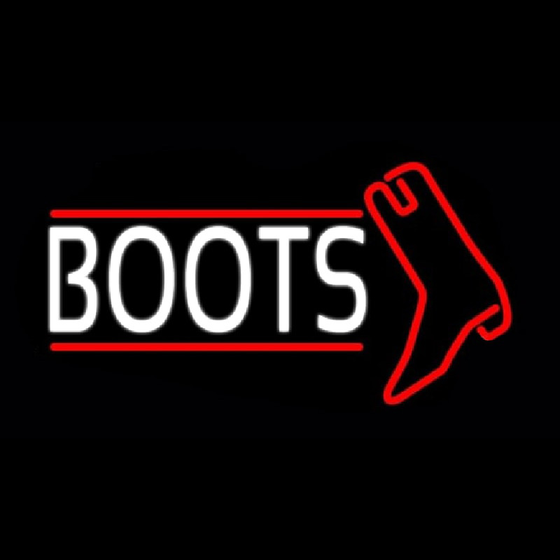 White Boots With Logo Neontábla