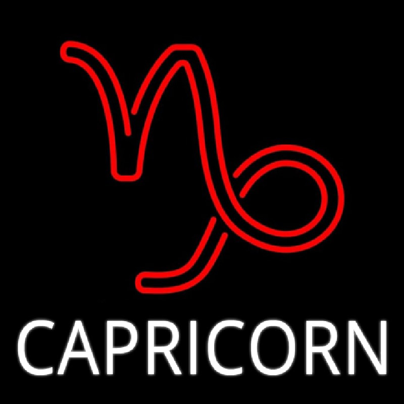 White Capricorn Red Logo Neontábla