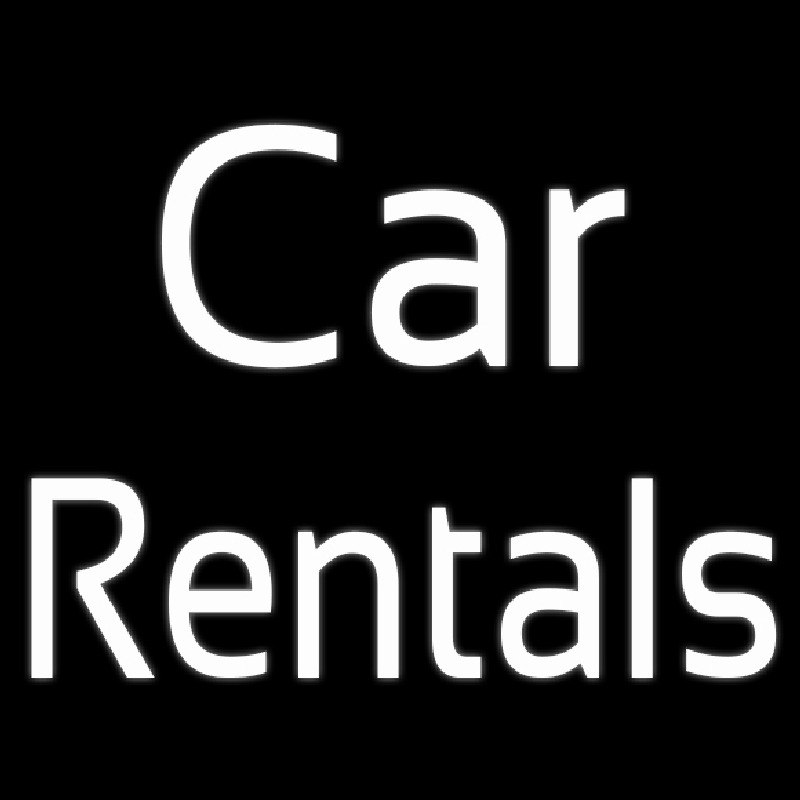 White Car Rentals Neontábla