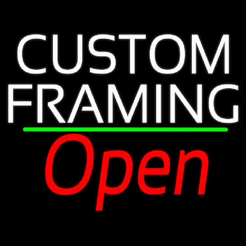 White Custom Framing With Open 2 Neontábla