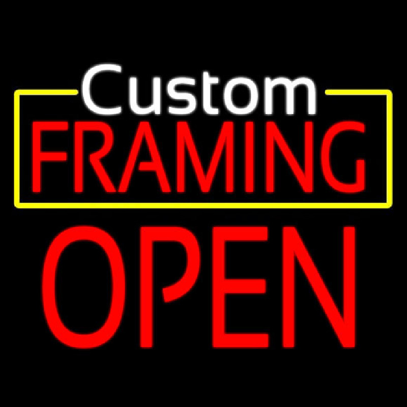 White Custom Red Framing Open Neontábla