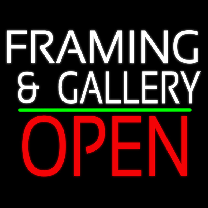 White Framing And Gallery With Open 1 Neontábla