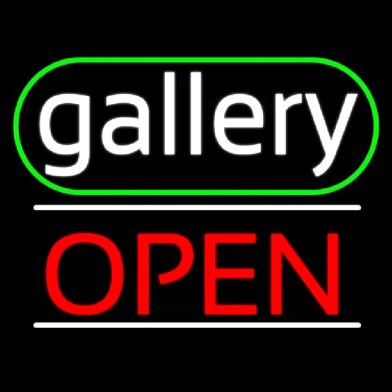 White Letters Gallery With Open 3 Neontábla