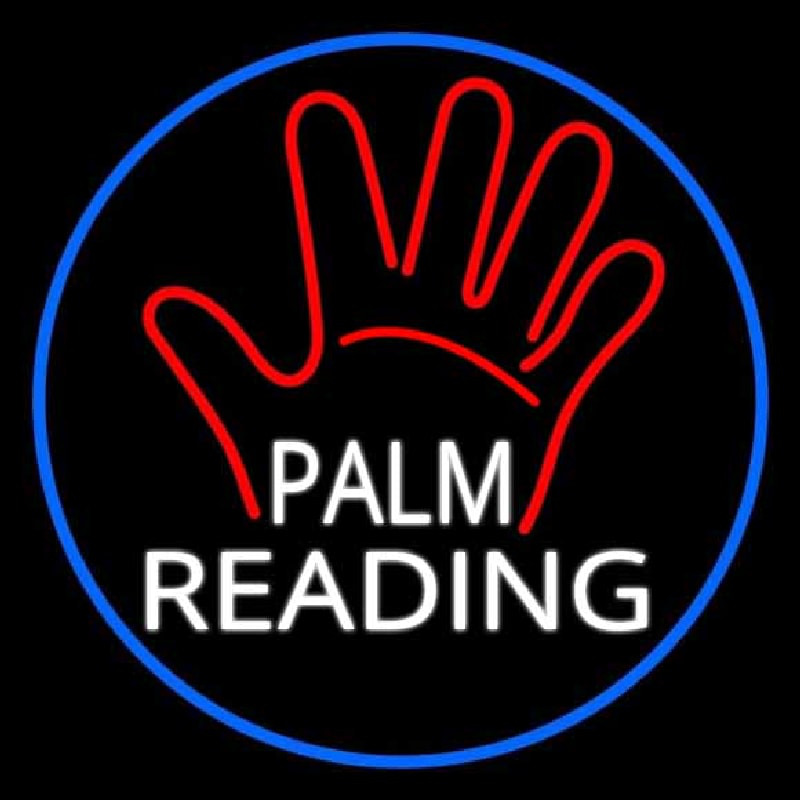 White Palm Reading Border Neontábla