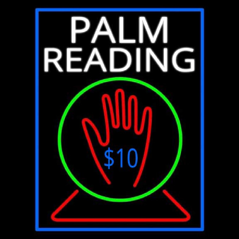 White Palm Readings With Logo Neontábla