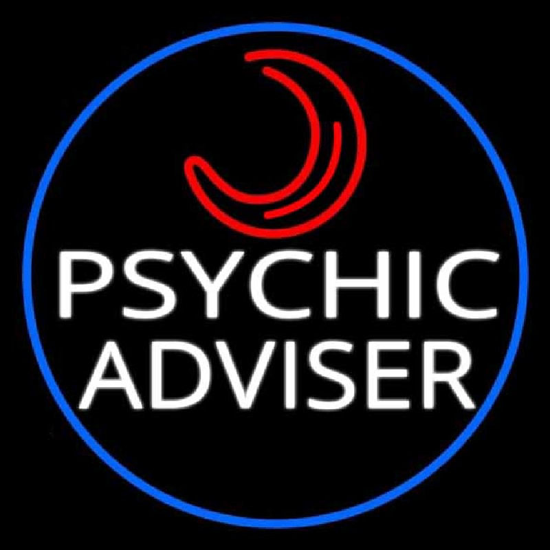 White Psychic Advisor With Logo Neontábla