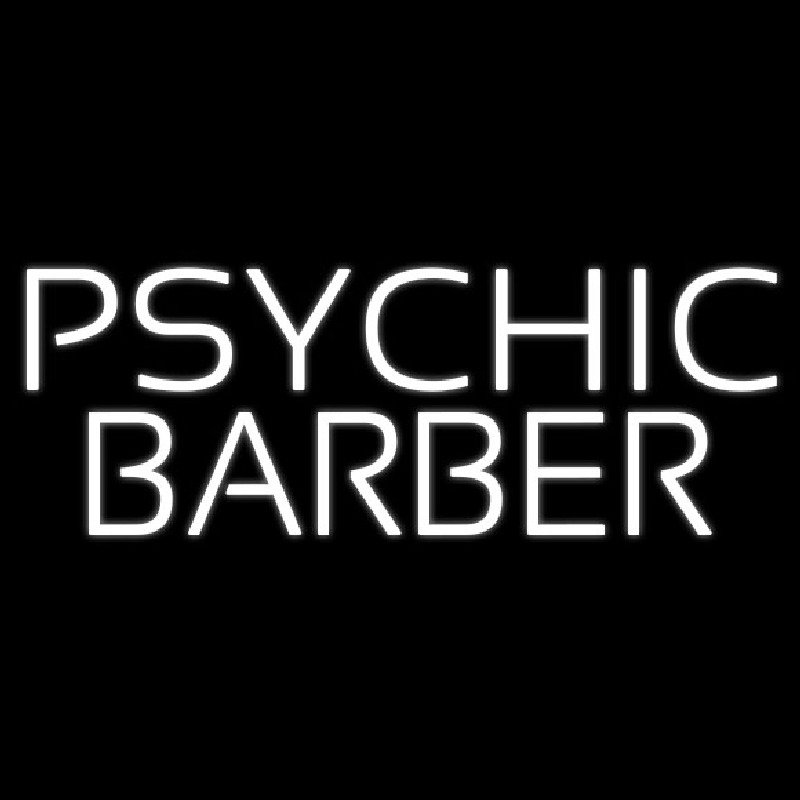 White Psychic Barber Neontábla