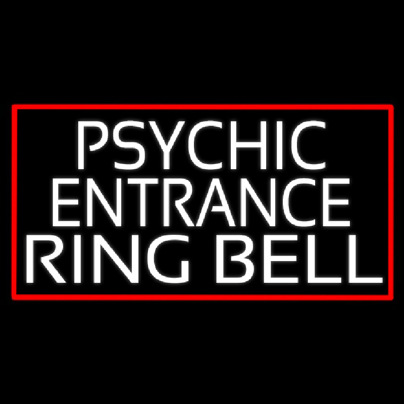 White Psychic Entrance Ring Bell Neontábla