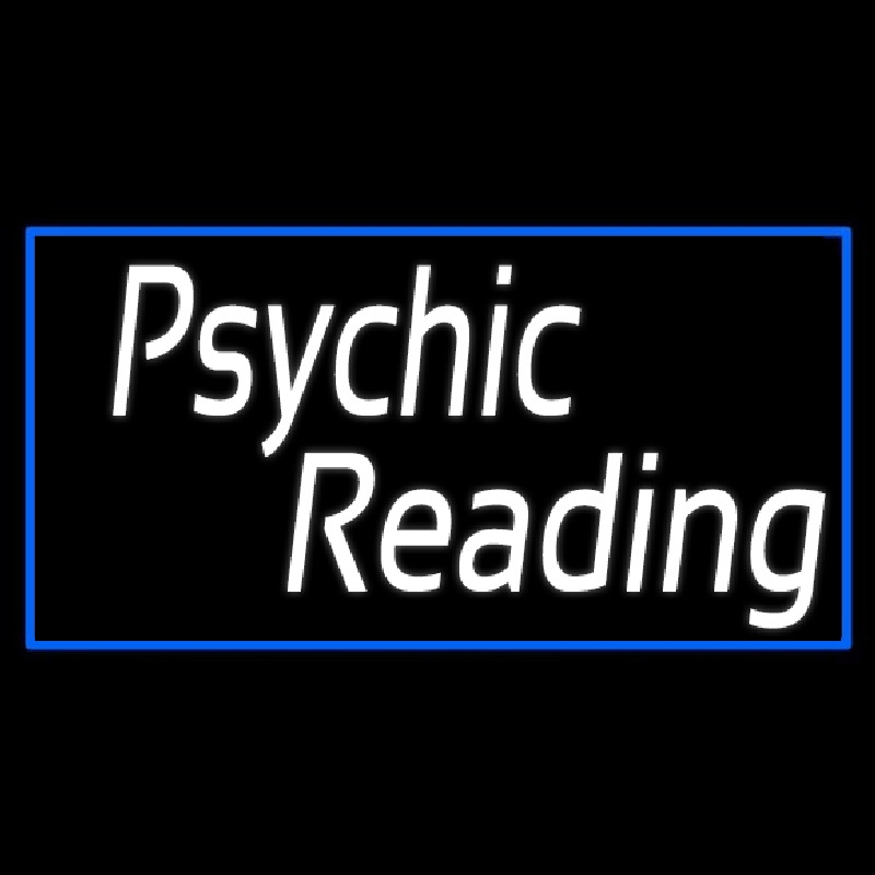 White Psychic Reading With Border Neontábla