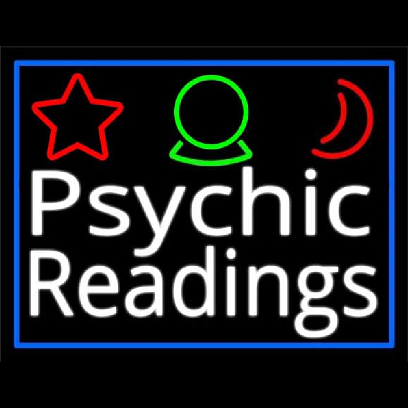 White Psychic Readings And Border Neontábla