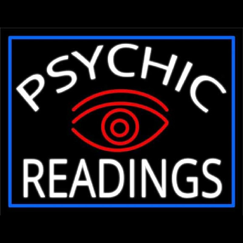 White Psychic Readings And Red Eye Neontábla