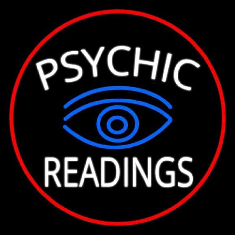 White Psychic Readings With Blue Eye Neontábla