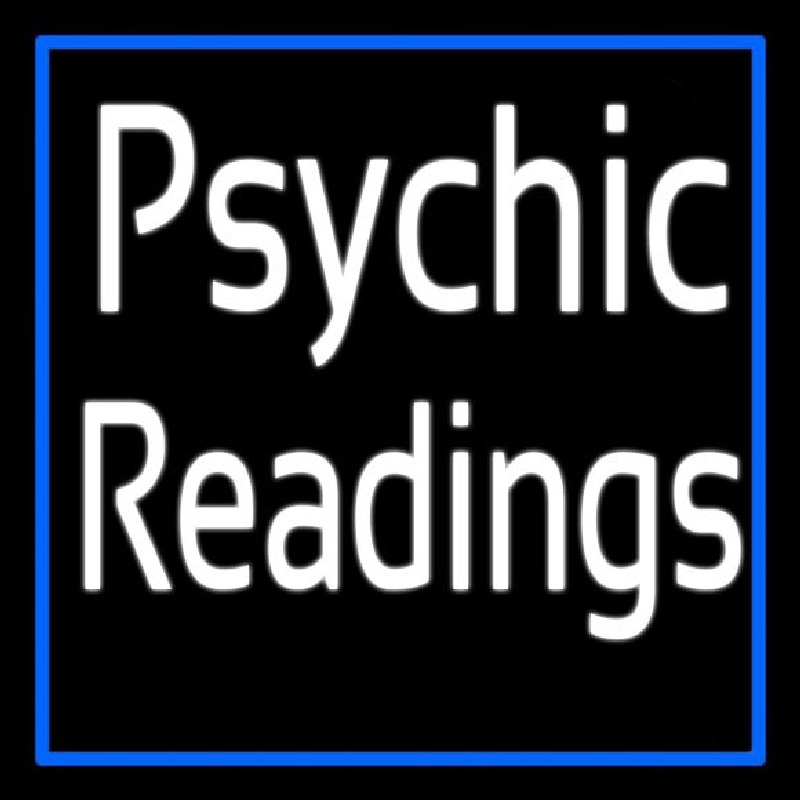 White Psychic Readings With Border Neontábla