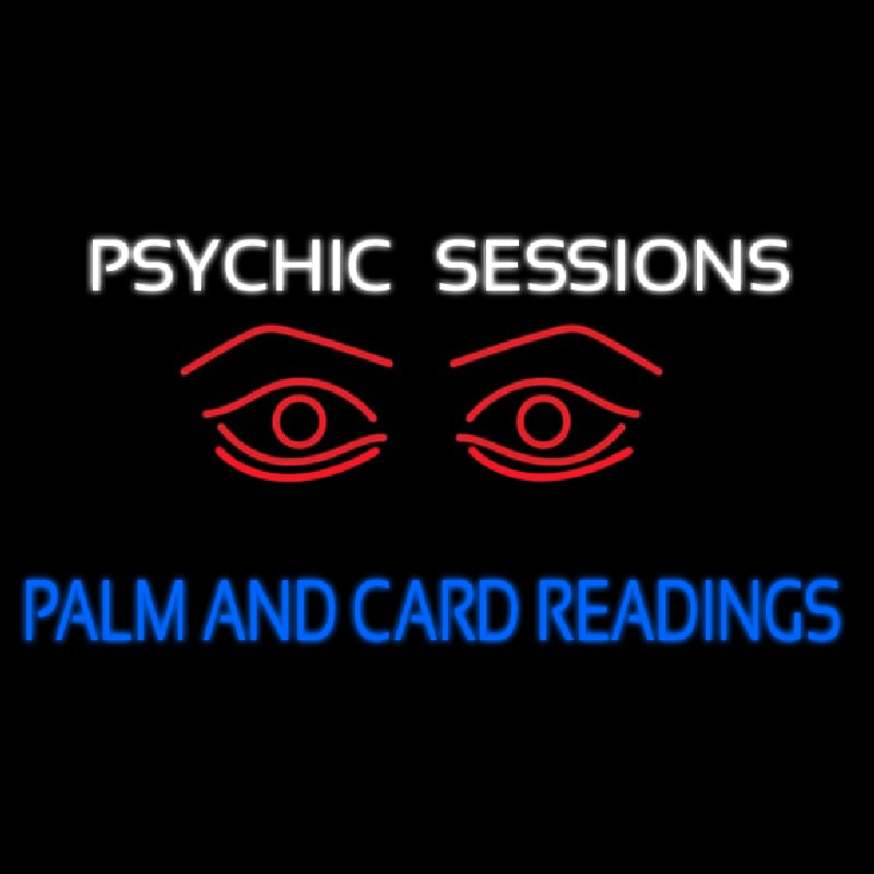 White Psychic Sessions With Red Eye Neontábla