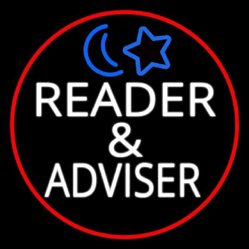 White Reader And Advisor Red Border Neontábla