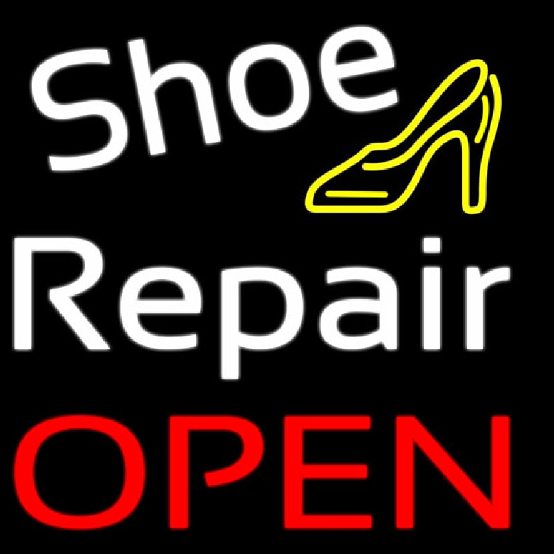 White Shoe Repair With Sandal Open Neontábla