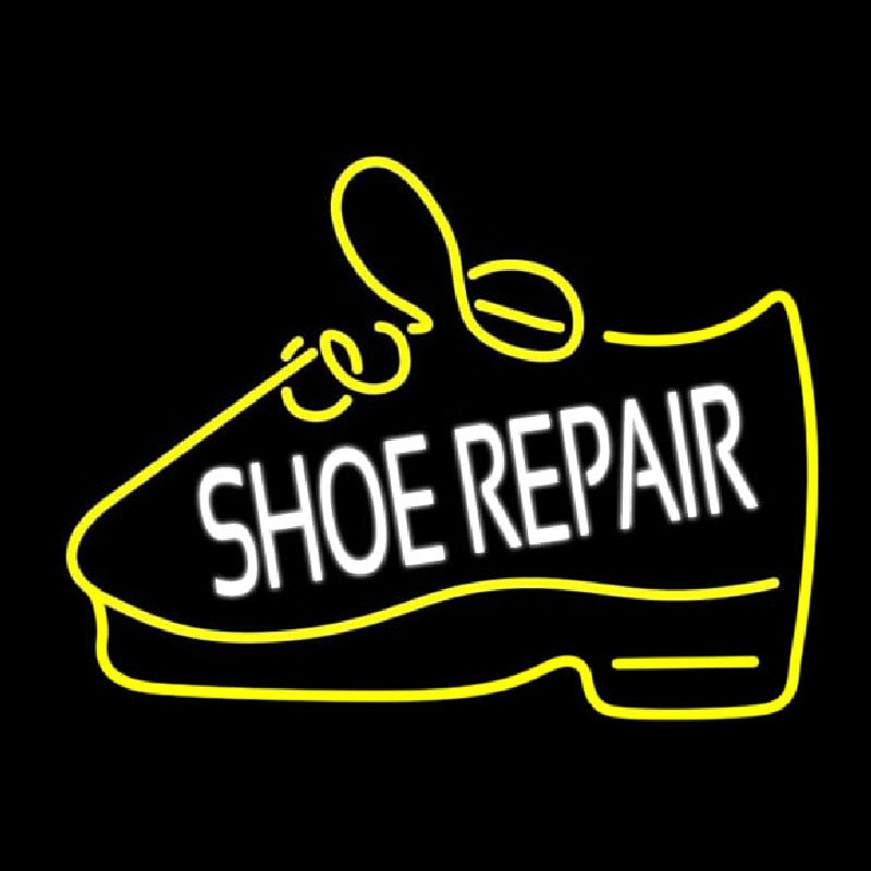 White Shoe Repair Yellow Shoe Neontábla