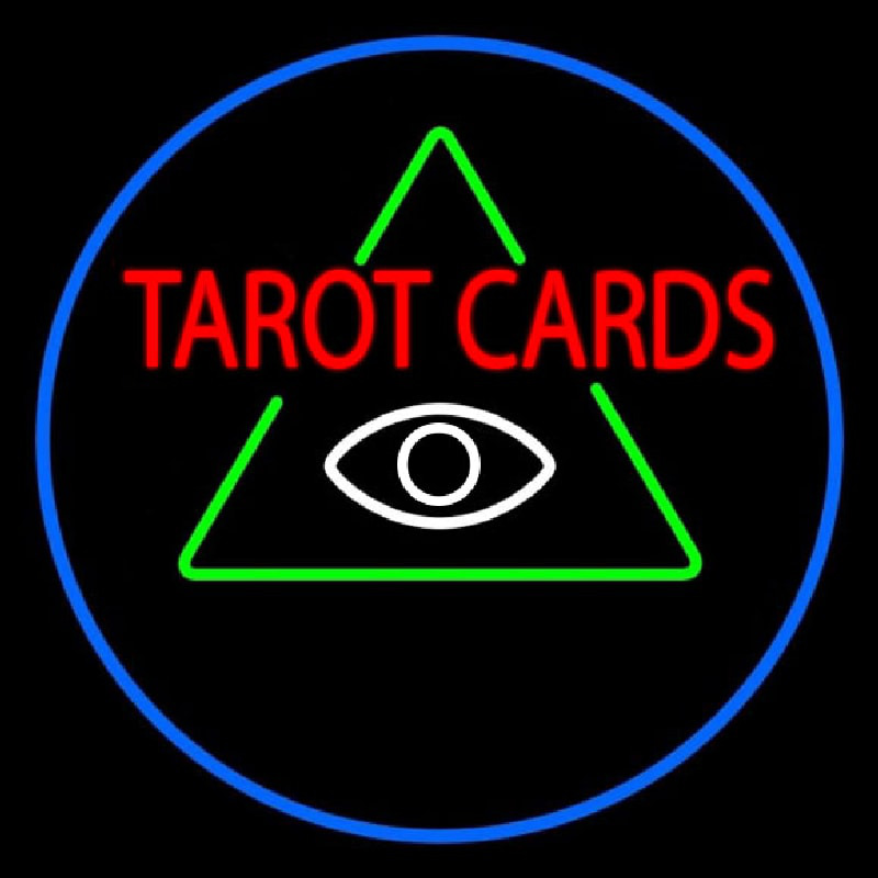 White Tarot Cards Logo Neontábla