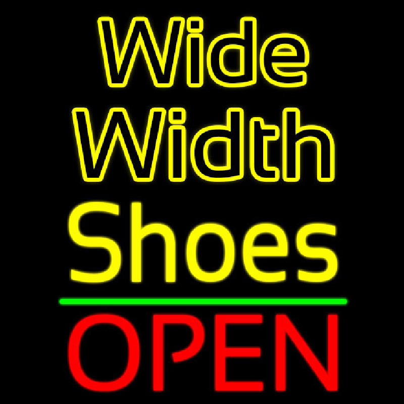 Wide Width Shoes Open Neontábla