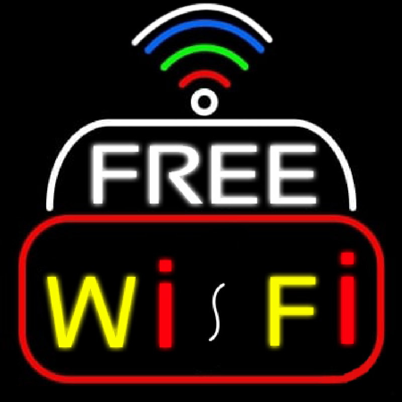 Wifi Free Block With Phone Number Neontábla