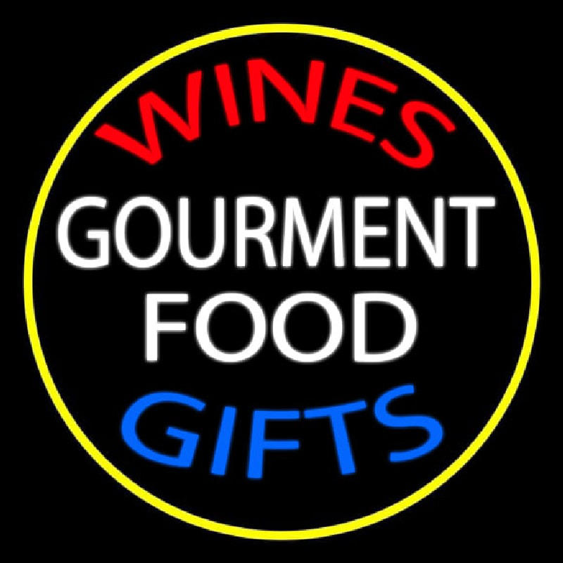 Wines Food Blue Gifts Neontábla