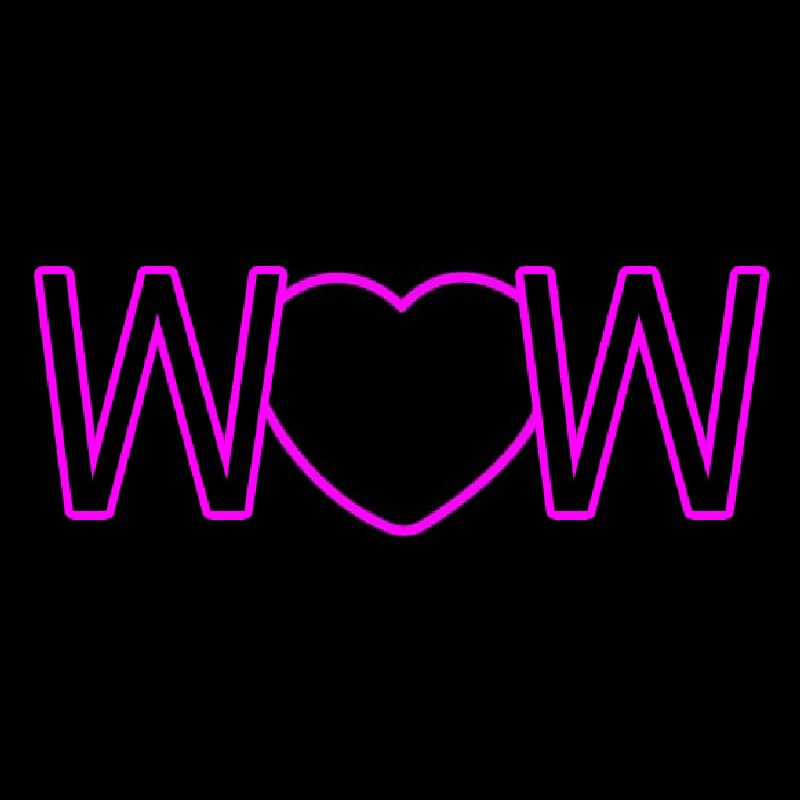 Wow With Heart Neontábla