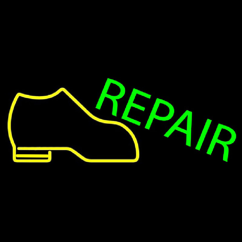 Yellow Boot Green Repair Neontábla