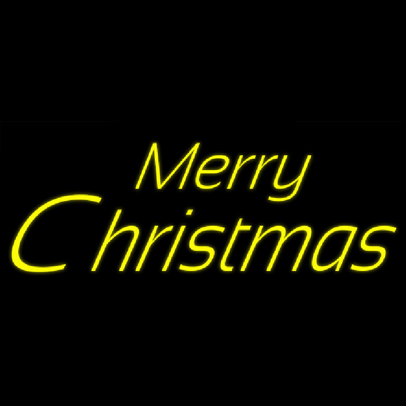 Yellow Cursive Merry Christmas Neontábla