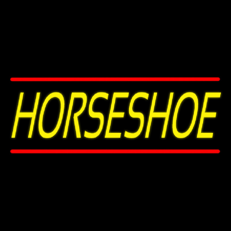 Yellow Horseshoe With Line Neontábla