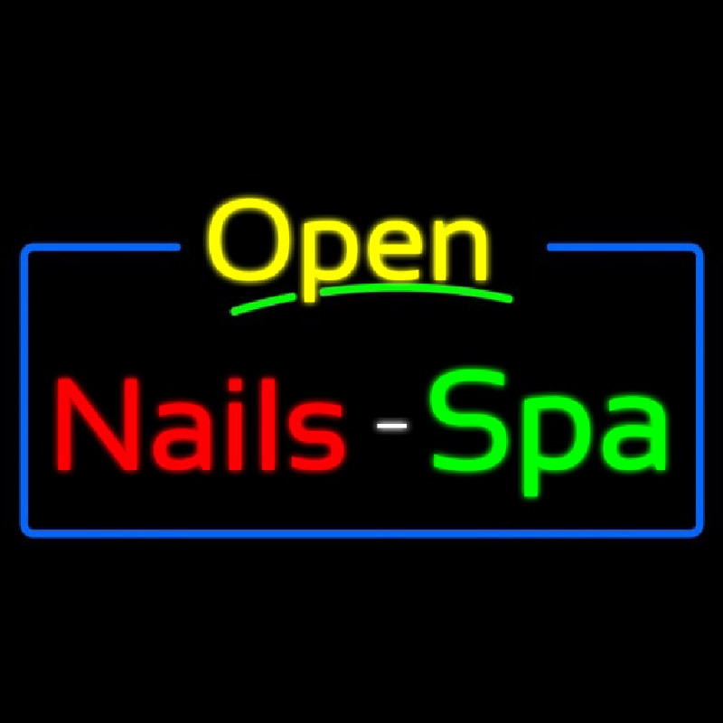 Yellow Nails Spa Open Neontábla