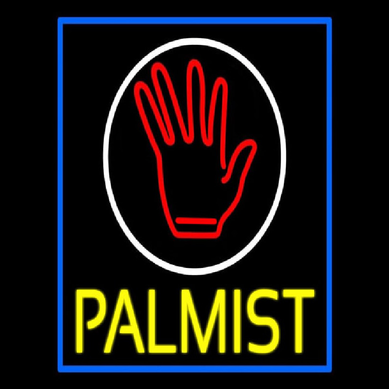 Yellow Palmist Block With Logo Neontábla