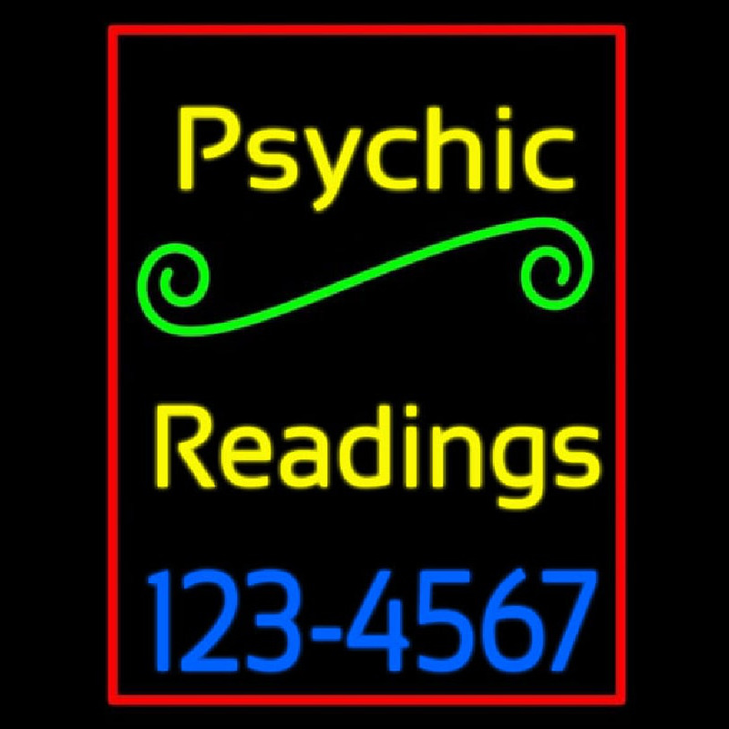 Yellow Psychic Readings With Phone Number Neontábla