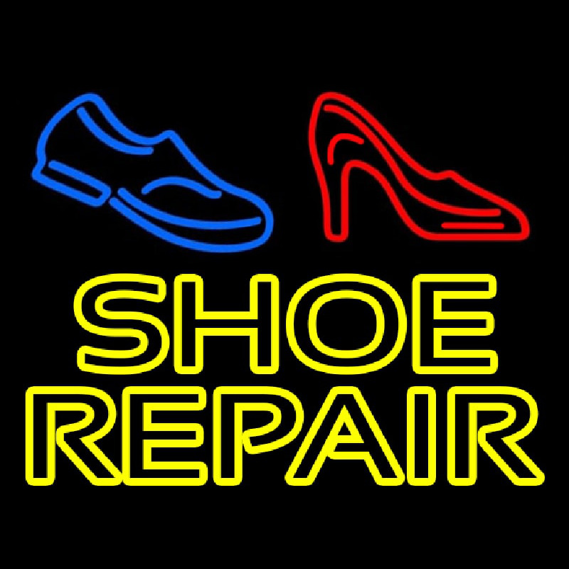 Yellow Shoe Repair With Sandal Shoe Neontábla