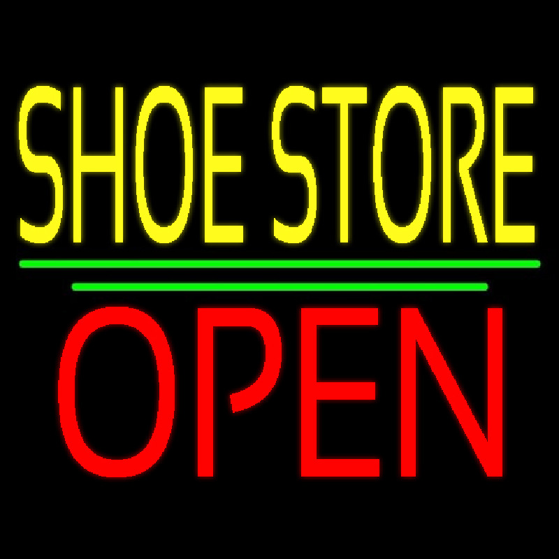 Yellow Shoe Store Open Neontábla