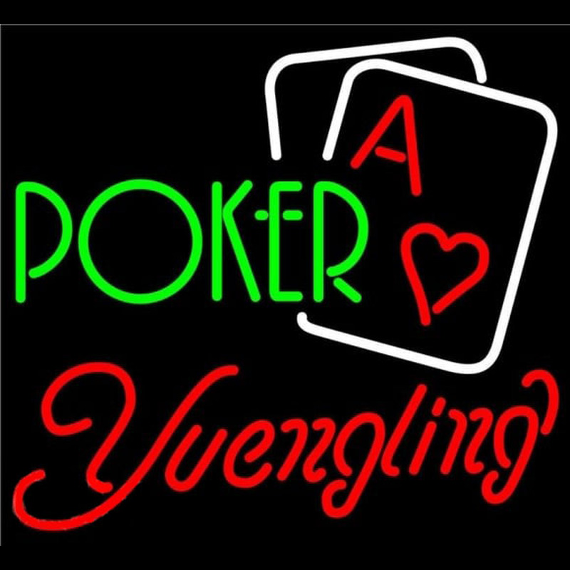 Yuengling Green Poker Beer Sign Neontábla