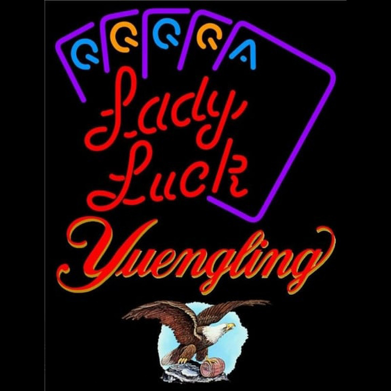 Yuengling Lady Luck Series Beer Sign Neontábla