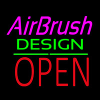 Airbrush Design Block Open Green Line Neontábla