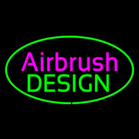 Airbrush Design Oval Green Neontábla