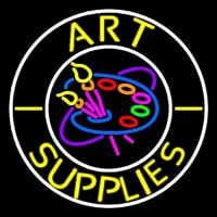 Art Supplies With White Circle Neontábla