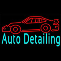 Auto Detailing With Car Logo 1 Neontábla